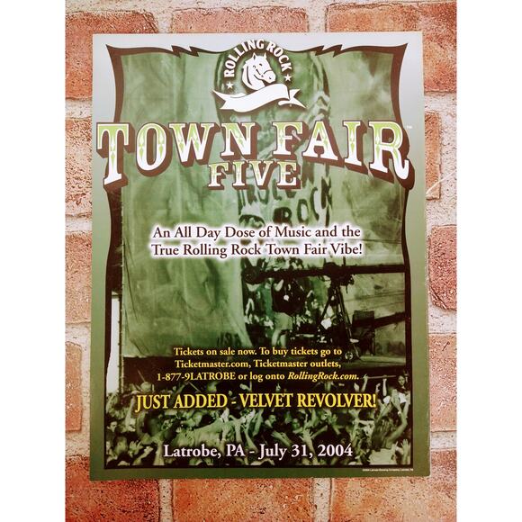 2004 Rolling Rock Town Fair Five Print Ad Velvet Revolver Concert Poster Style - Picture 3 of 8